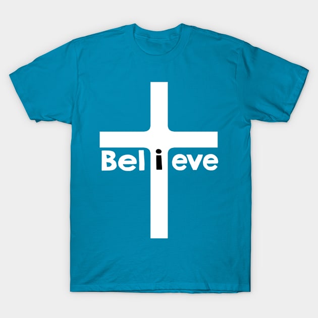 iBelieve Christian gift t shirts T-Shirt by AwesomePrintableArt